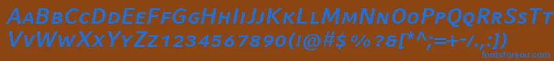 CompatilFactLtComBoldItalicSmallCaps Font – Blue Fonts on Brown Background