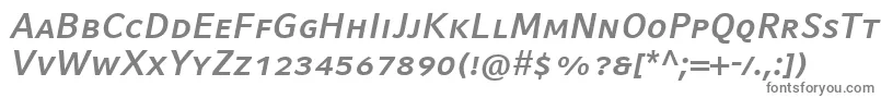 フォントCompatilFactLtComBoldItalicSmallCaps – 白い背景に灰色の文字