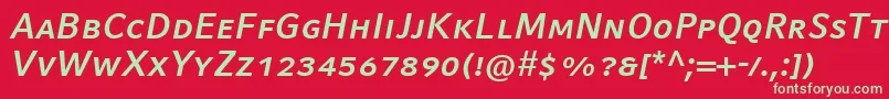 フォントCompatilFactLtComBoldItalicSmallCaps – 赤い背景に緑の文字