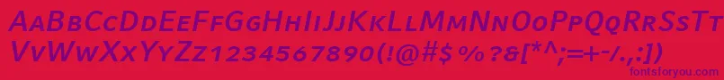 CompatilFactLtComBoldItalicSmallCaps Font – Purple Fonts on Red Background