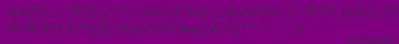 PhantomThinItalic30-Schriftart – Schwarze Schriften auf violettem Hintergrund