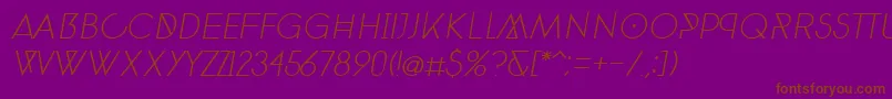 Fonte PhantomThinItalic30 – fontes marrons em um fundo roxo