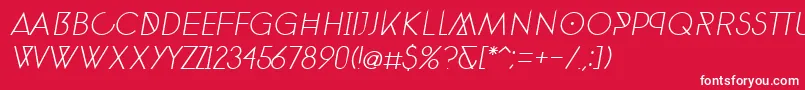フォントPhantomThinItalic30 – 赤い背景に白い文字