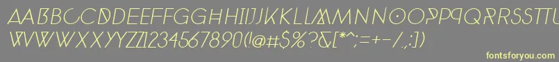 PhantomThinItalic30-Schriftart – Gelbe Schriften auf grauem Hintergrund