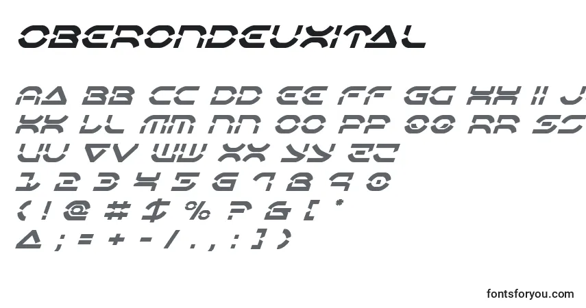 Oberondeuxital-fontti – aakkoset, numerot, erikoismerkit