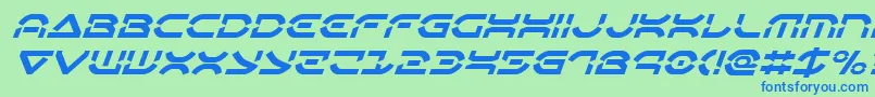 Oberondeuxital Font – Blue Fonts on Green Background
