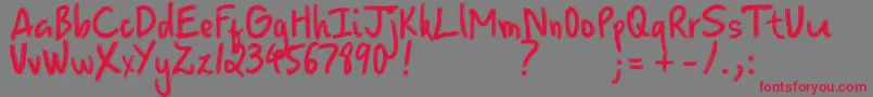 EraseOldYear-Schriftart – Rote Schriften auf grauem Hintergrund