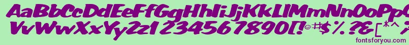 WummerlinscriptsskBolditalic Font – Purple Fonts on Green Background