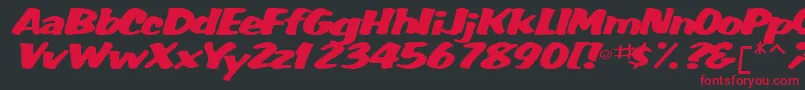 WummerlinscriptsskBolditalic Font – Red Fonts on Black Background