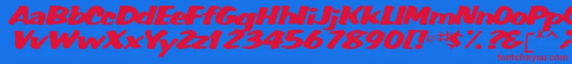 WummerlinscriptsskBolditalic Font – Red Fonts on Blue Background