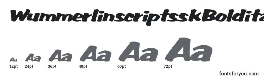 Размеры шрифта WummerlinscriptsskBolditalic