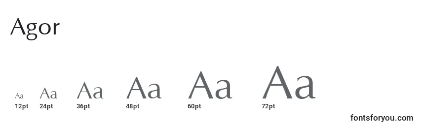 Размеры шрифта Agor