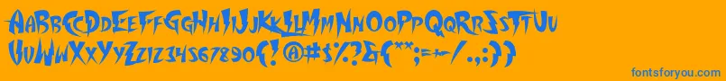 Thundercover Font – Blue Fonts on Orange Background