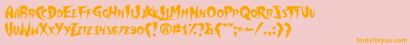 Thundercover Font – Orange Fonts on Pink Background