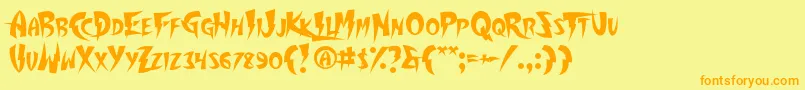 Thundercover Font – Orange Fonts on Yellow Background