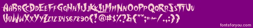 Thundercover Font – Pink Fonts on Purple Background