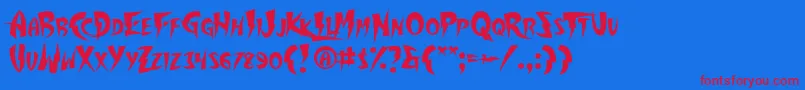 Thundercover Font – Red Fonts on Blue Background