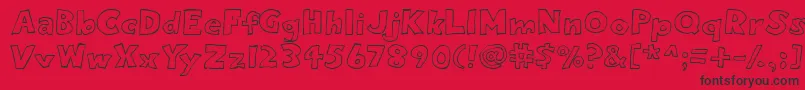 Eightypercentoutline Font – Black Fonts on Red Background