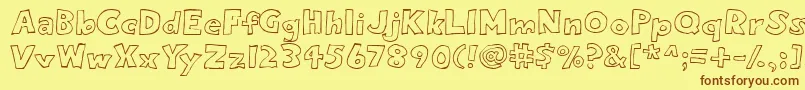 Eightypercentoutline Font – Brown Fonts on Yellow Background