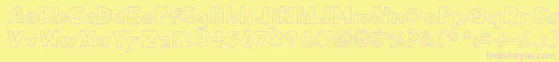 Eightypercentoutline Font – Pink Fonts on Yellow Background