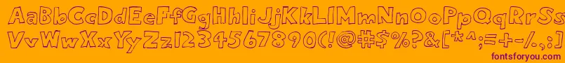 Eightypercentoutline-Schriftart – Violette Schriften auf orangefarbenem Hintergrund