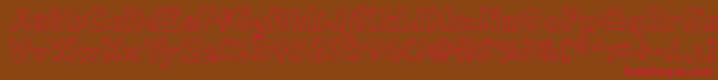 Eightypercentoutline Font – Red Fonts on Brown Background