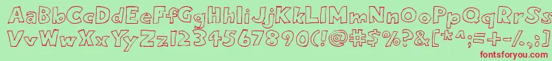 Шрифт Eightypercentoutline – красные шрифты на зелёном фоне