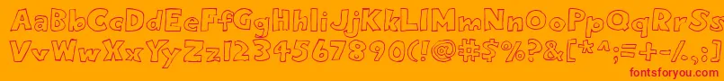 フォントEightypercentoutline – オレンジの背景に赤い文字