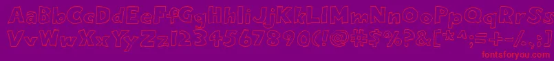 Eightypercentoutline Font – Red Fonts on Purple Background