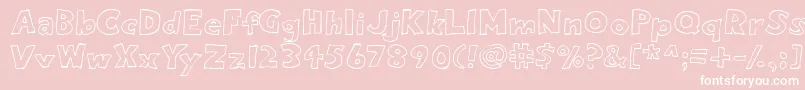 Eightypercentoutline-Schriftart – Weiße Schriften auf rosa Hintergrund