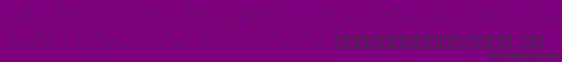 Fonte Astralasia – fontes pretas em um fundo violeta