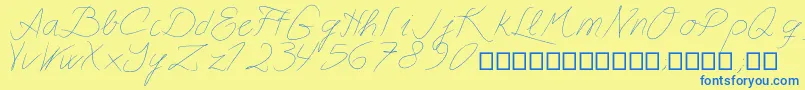 Astralasia-fontti – siniset fontit keltaisella taustalla