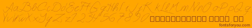 Czcionka Astralasia – brązowe czcionki na pomarańczowym tle