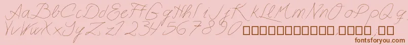Astralasia-fontti – ruskeat fontit vaaleanpunaisella taustalla
