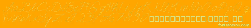 Шрифт Astralasia – зелёные шрифты на оранжевом фоне