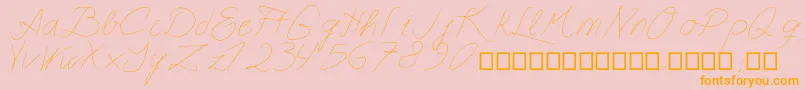 Astralasia-Schriftart – Orangefarbene Schriften auf rosa Hintergrund