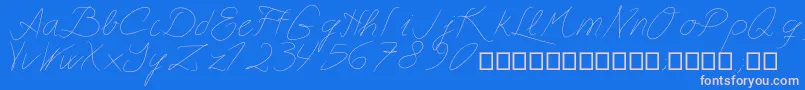 フォントAstralasia – ピンクの文字、青い背景