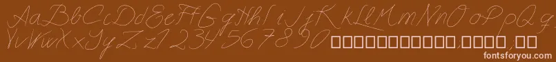 Astralasia-fontti – vaaleanpunaiset fontit ruskealla taustalla