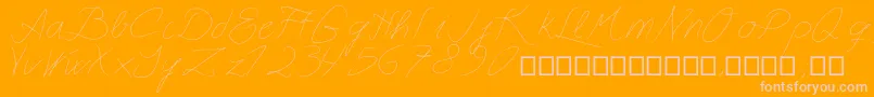 Astralasia-fontti – vaaleanpunaiset fontit oranssilla taustalla