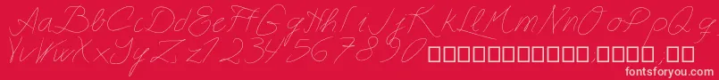Astralasia-fontti – vaaleanpunaiset fontit punaisella taustalla