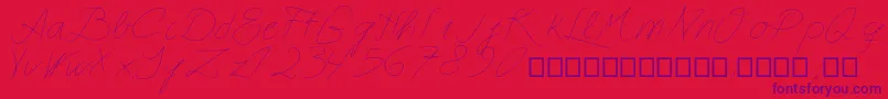 Czcionka Astralasia – fioletowe czcionki na czerwonym tle
