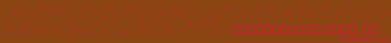 Astralasia-fontti – punaiset fontit ruskealla taustalla
