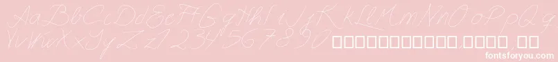 Astralasia-fontti – valkoiset fontit vaaleanpunaisella taustalla