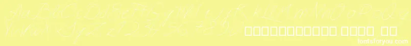 Astralasia-fontti – valkoiset fontit keltaisella taustalla