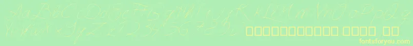 Astralasia-Schriftart – Gelbe Schriften auf grünem Hintergrund