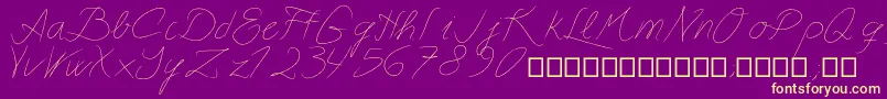 フォントAstralasia – 紫の背景に黄色のフォント