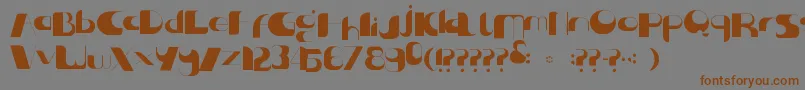 フォントCenterOfGravity – 茶色の文字が灰色の背景にあります。