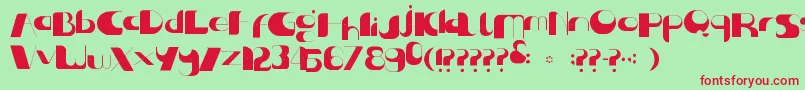 CenterOfGravity Font – Red Fonts on Green Background