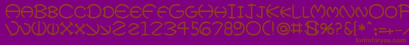Fonte Zirkle – fontes marrons em um fundo roxo
