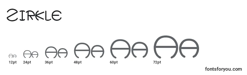 Размеры шрифта Zirkle